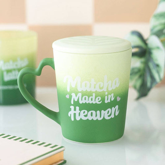 Mug "Matcha Made in Heaven" avec couvercle faisant office de sous-verre