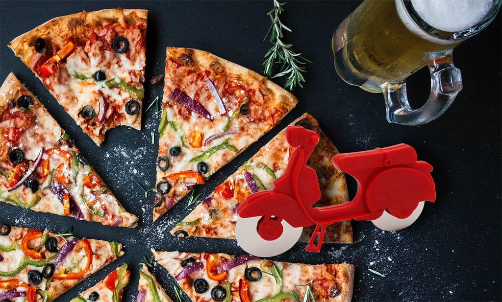 Retro Red Scooter Pizza Cutter