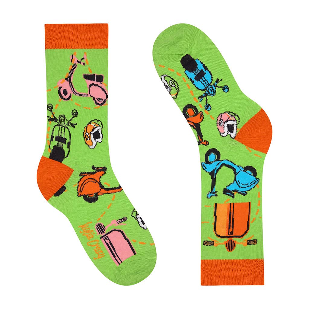 Durable and fun cotton socks for boys with Vespa patterns