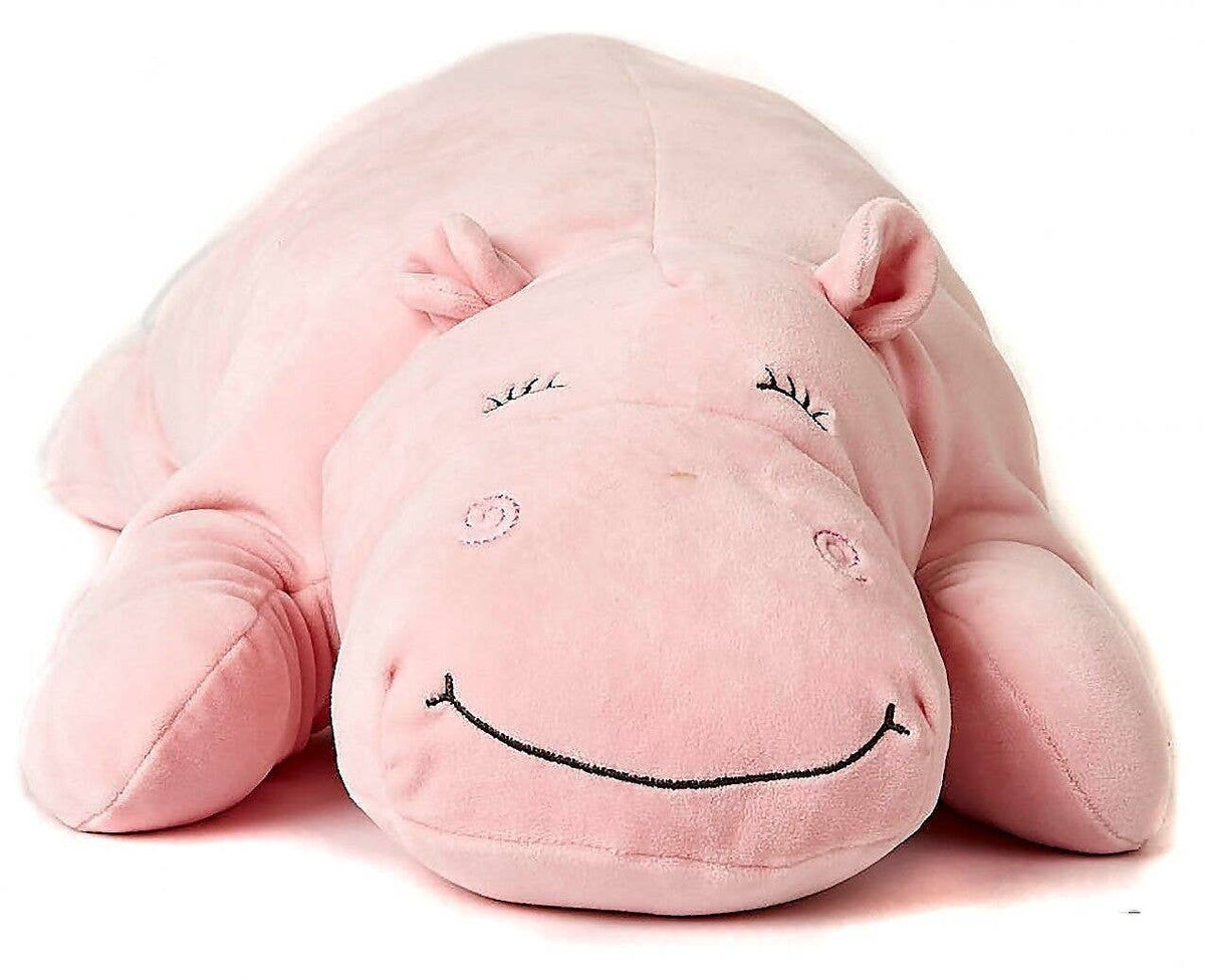 Pink hippopotamus plush cushion