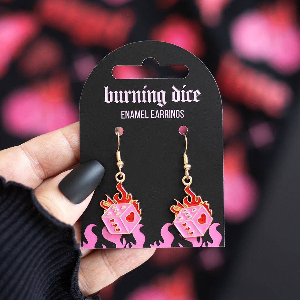Dice on Fire Earrings