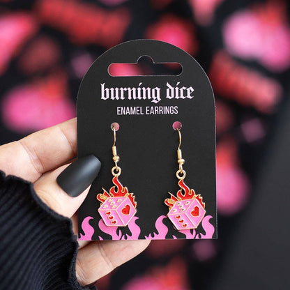 Dice on Fire Earrings