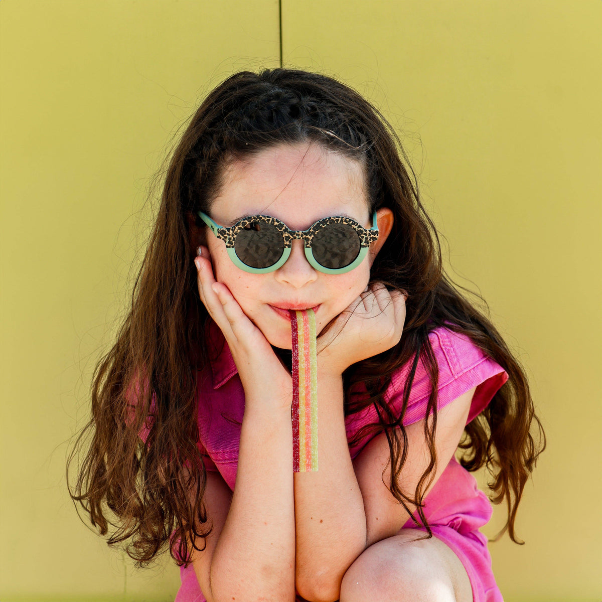 Children's Sunglasses - Category 3 - Green Leopard