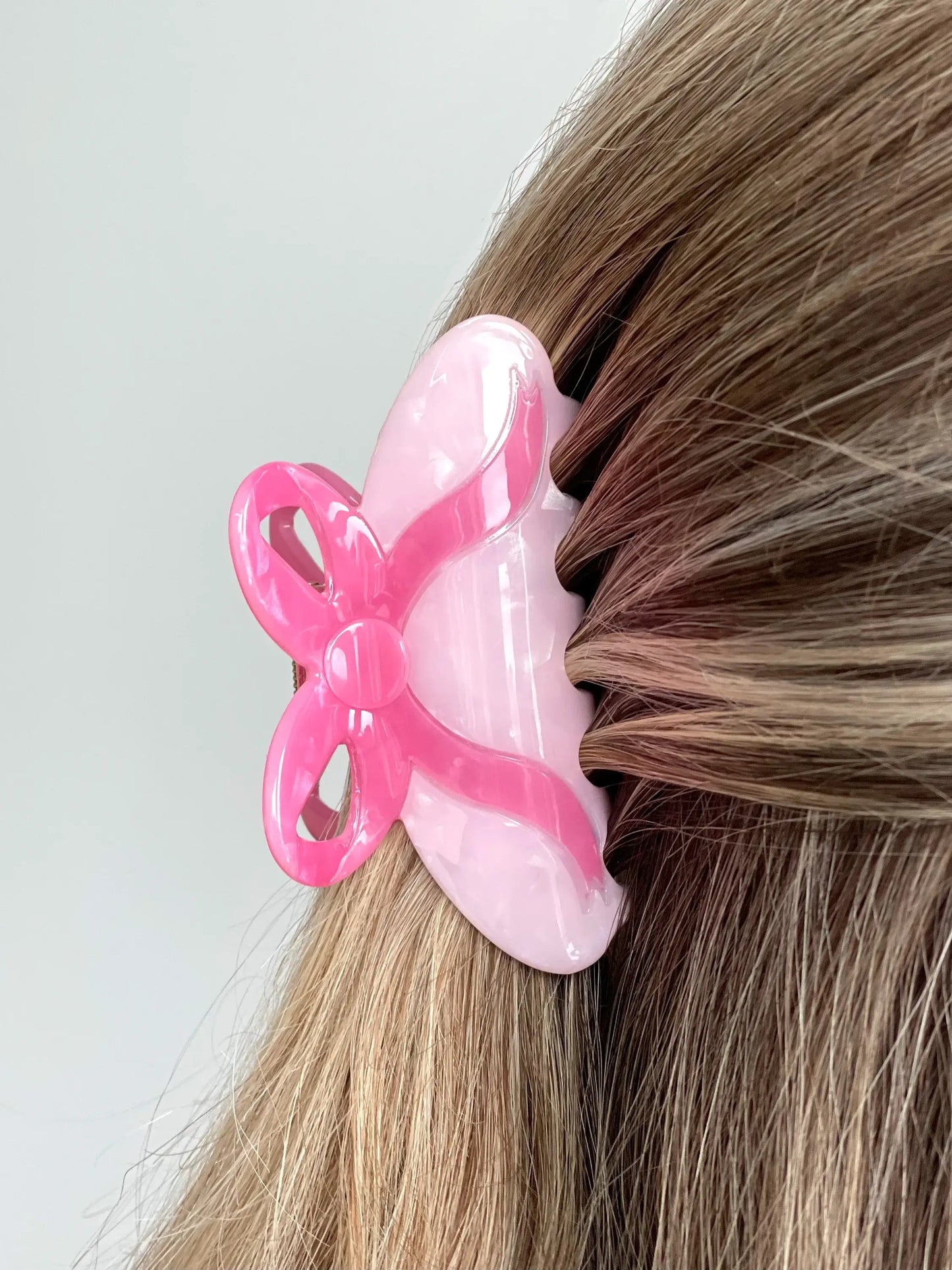 Pink Bow Hair Clip