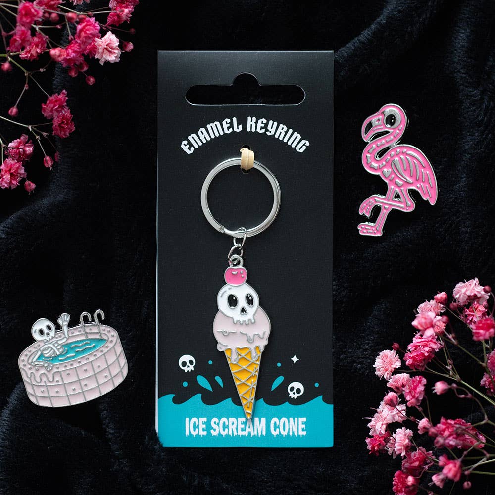 Gothic ice cream cone keychain