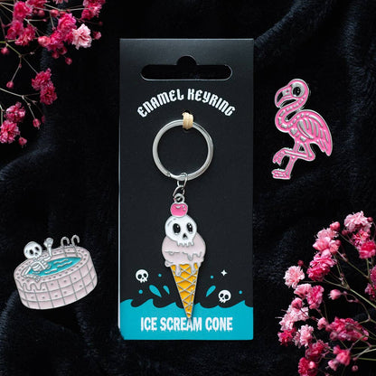 Gothic ice cream cone keychain