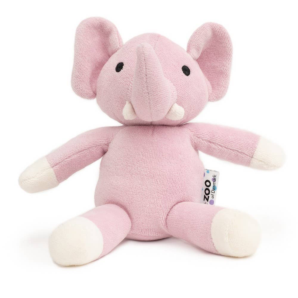 Organic velvet plush toy - pink elephant