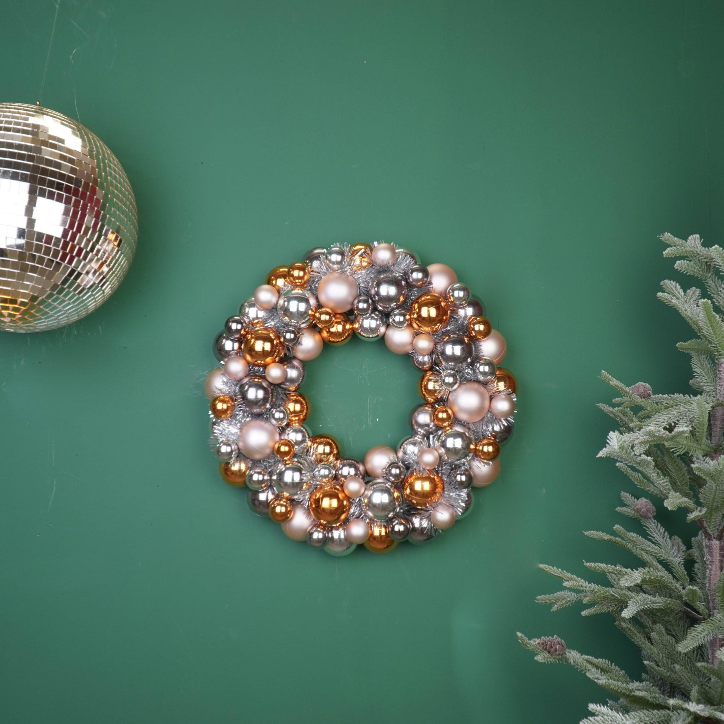 Couronne de Noël - Boules de Noël - Champagne