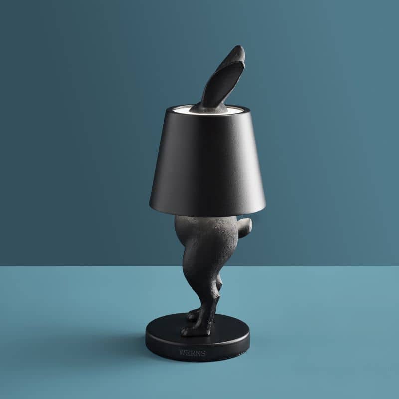 LED-tafellamp met konijnenmotief, zwart
