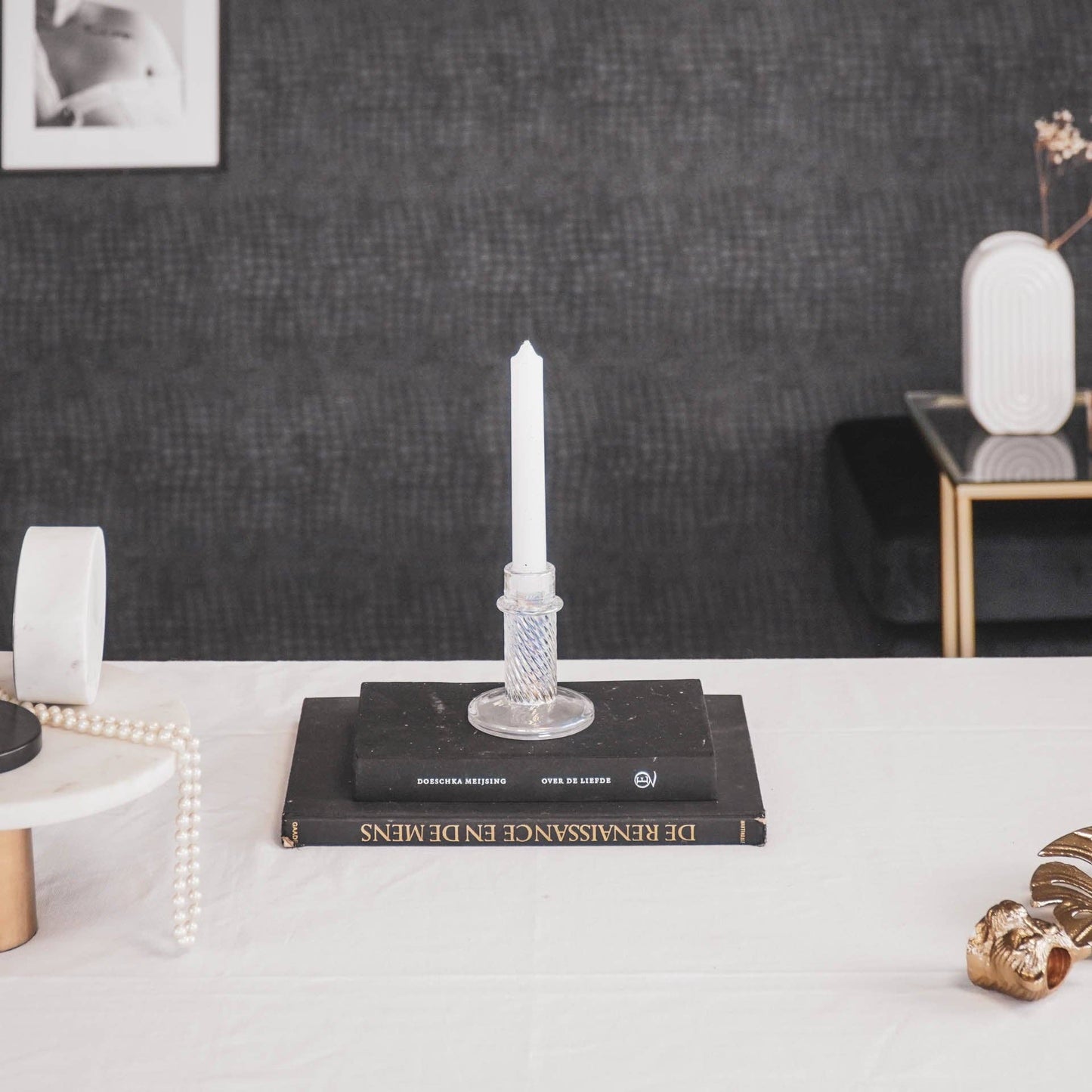 Candlestick - Glass - Rainbow Color - 8x10cm