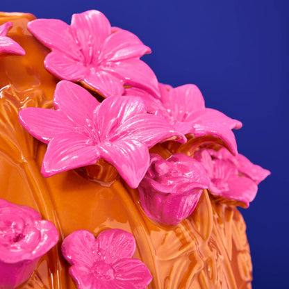 Verano Vase, Orange/Pink Stoneware, 34 x 29.5 cm