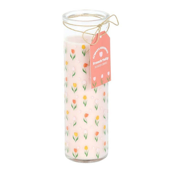 Tulip Tube Candle, Printed French Tulip, Mother's Day