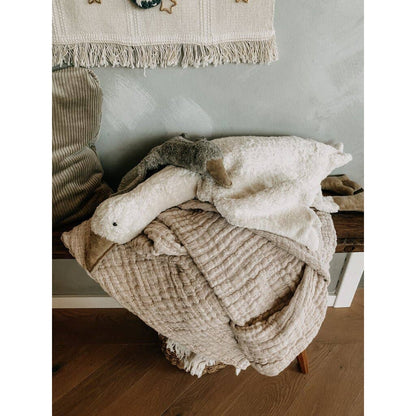 Large plush goose-shaped hand warmer | white