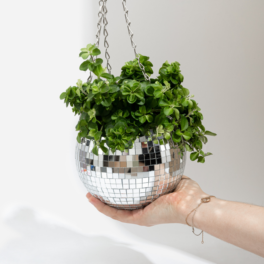 Disco ball plant pot, 15 cm