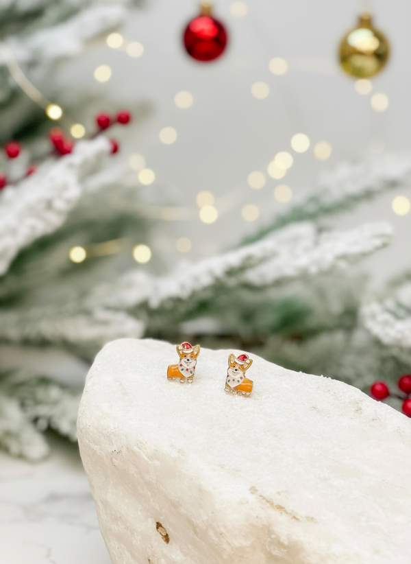Christmas Corgi Earrings