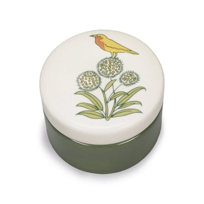 Voysey keramische sieradendoos, botanische tuin, wilde dieren, vogel