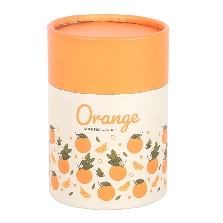 Orange scented candle