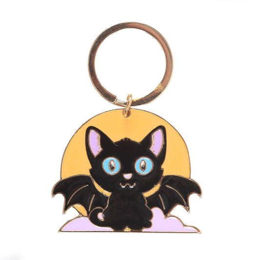 Porte-Clés Chat Chauve-Souris & Lune