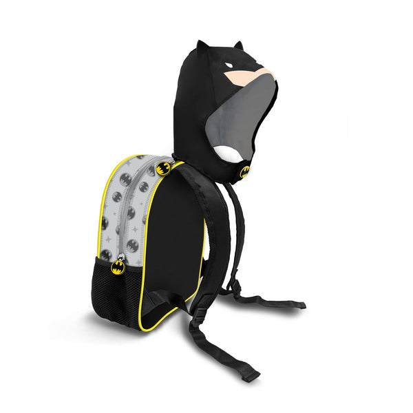 DC Comics Batman Chibi Hooded Backpack, Gray