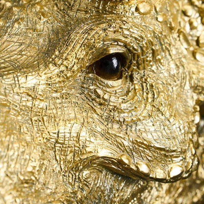 Triceratops Cera Gold wandlamp, hars, 31,5 x 28,5 cm
