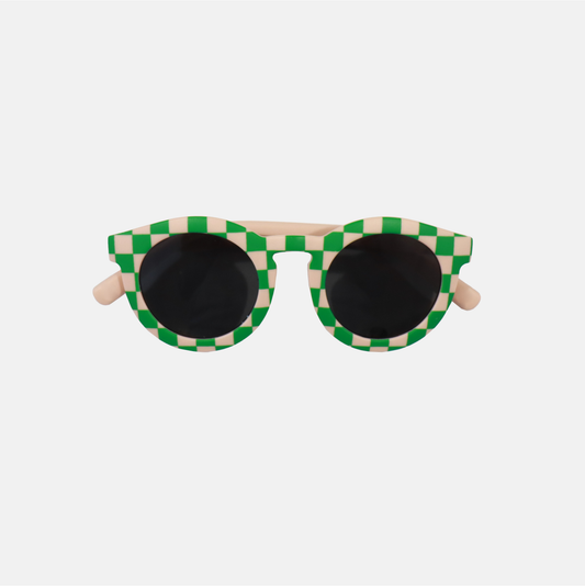 Adult Sunglasses - Green Gingham