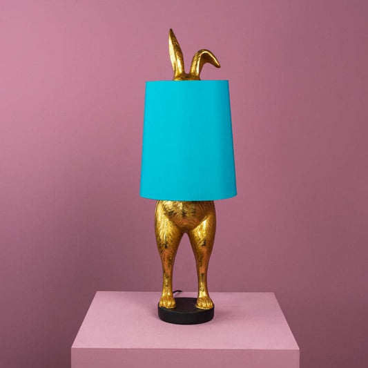 Hiding Bunny® Table Lamp, Gold/Turquoise