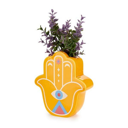 Vase, Lucky Hand, yellow, ceramic