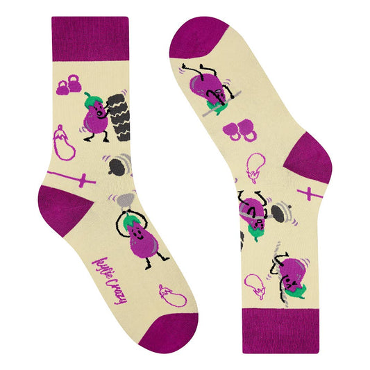 Sporty Eggplant Socks