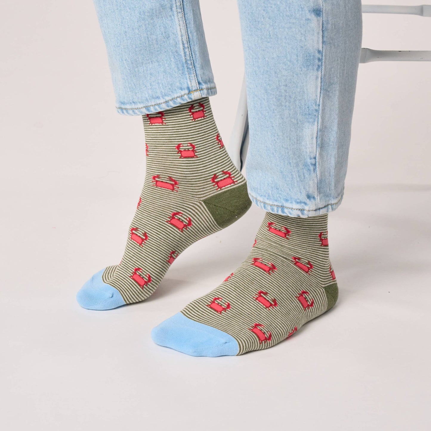 Combed cotton animal socks - Crab
