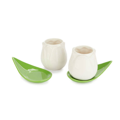 Witte Tulp Koffiekopjes Set