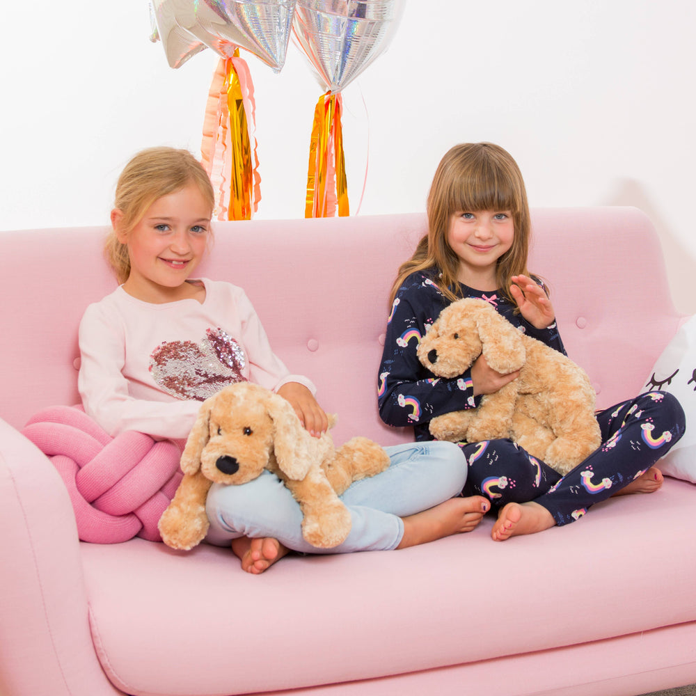 Lying Beige Dog Plush – 40 cm