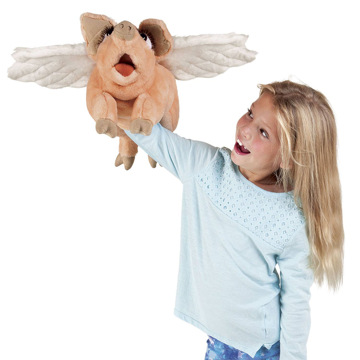 Pig hand puppet with wings