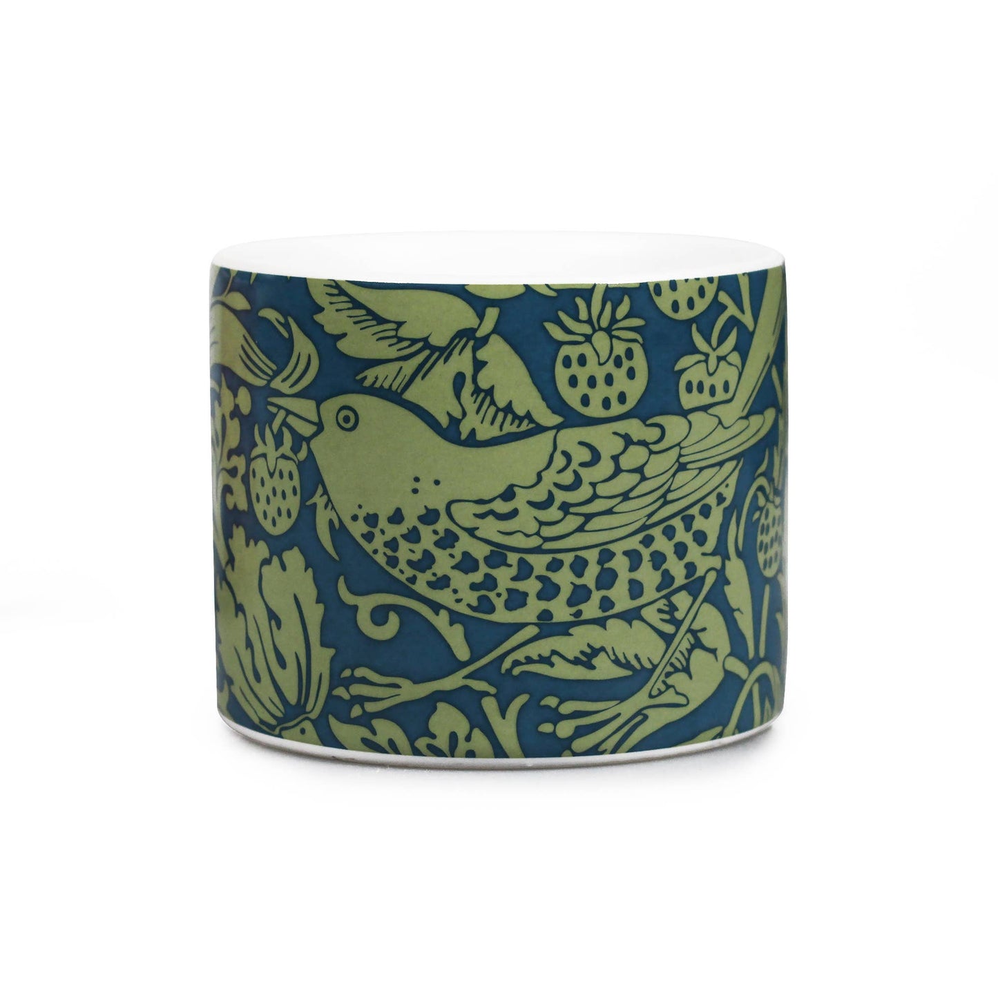William Morris Strawberry Thief Sage Green Ceramic Flower Pot