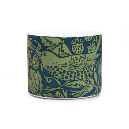 William Morris Strawberry Thief Sage Green Ceramic Flower Pot