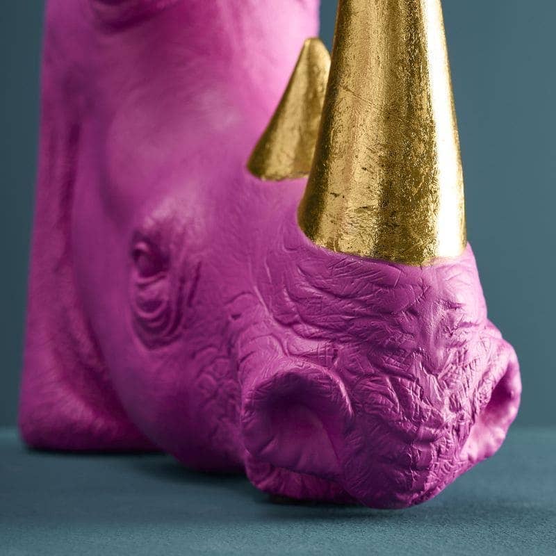 S/2 Neushoorn Boekensteunen, Magenta, 39,5 x 14,2 x 20,5 cm