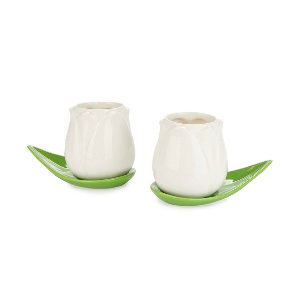 Witte Tulp Koffiekopjes Set