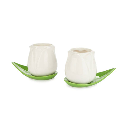 Witte Tulp Koffiekopjes Set