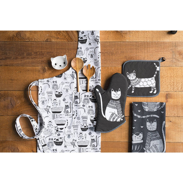 Purr Party jacquard tea towel