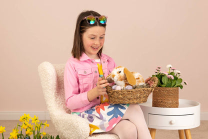 Peluche Lapin bélier beige clair et blanc