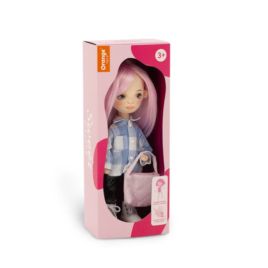 Billie-pop met geruit shirt, 32 cm