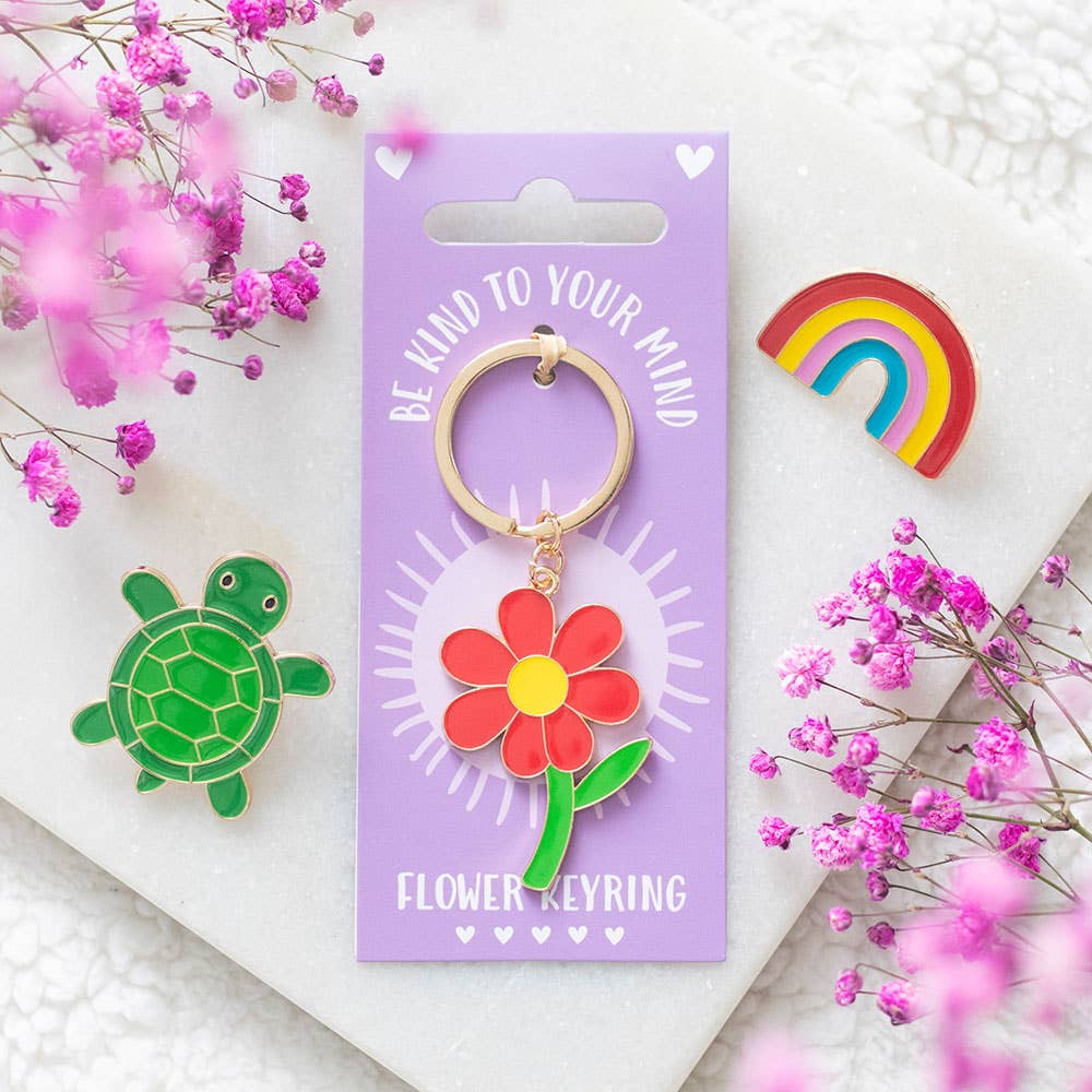 Flower keychain "Take care of your mind"