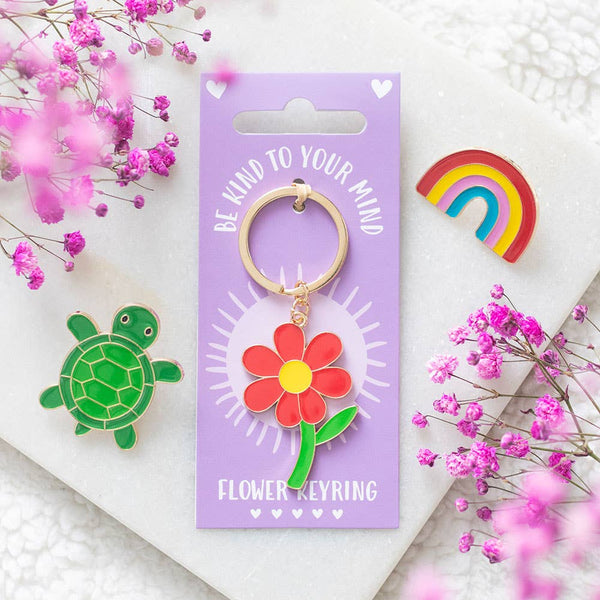 Flower keychain "Take care of your mind"