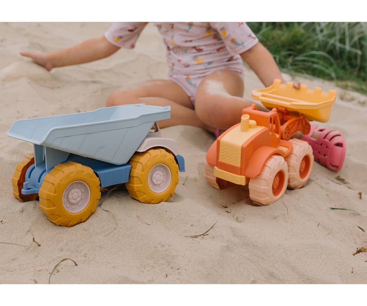 Blue dump truck