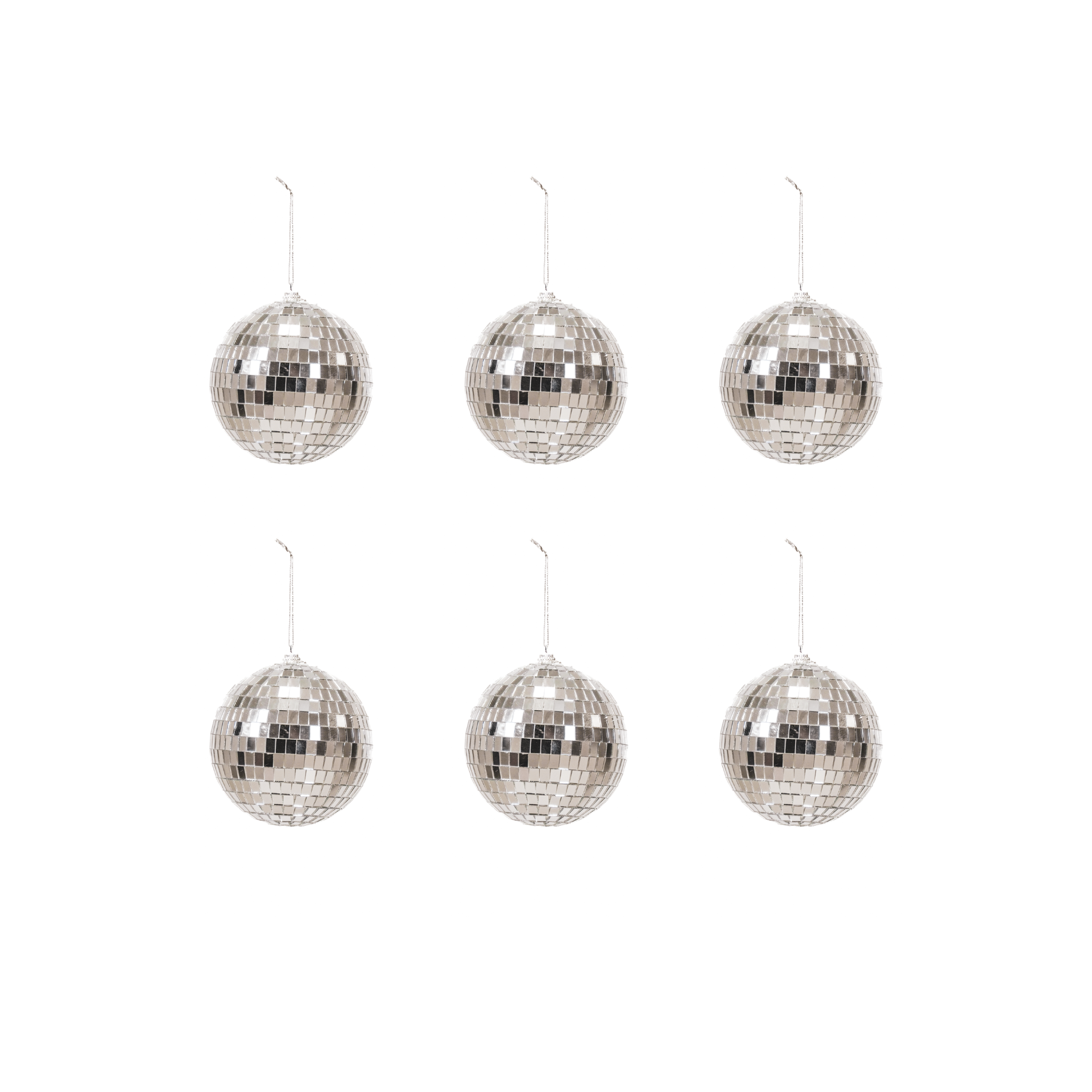 Boule de Noël Disco Argent - 6-Pack