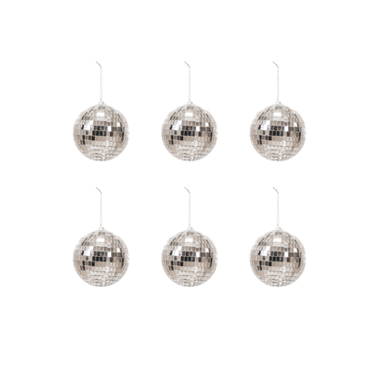 Boule de Noël Disco Argent - 6-Pack