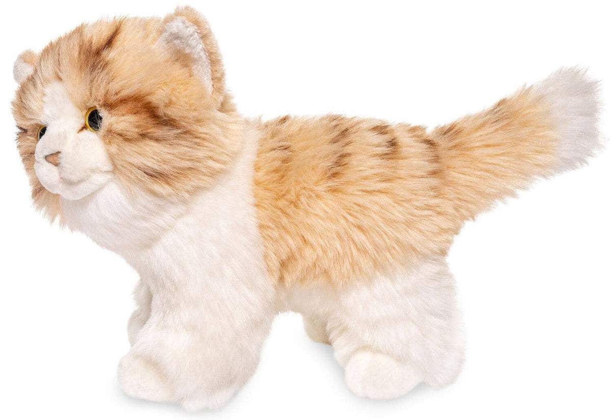 Standing beige kitten plush - white