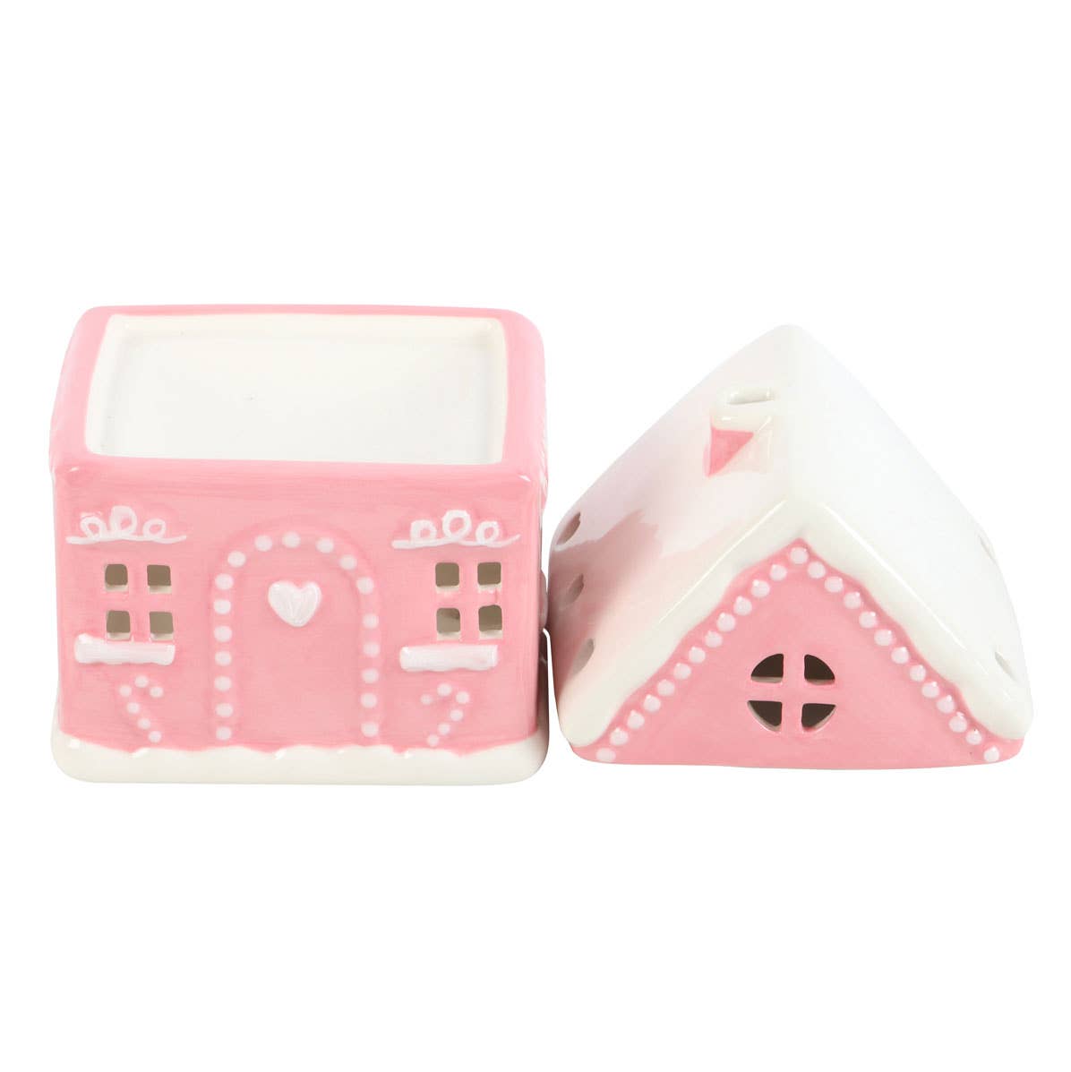 Brûleur à huile de Noël Pink Gingerbread House