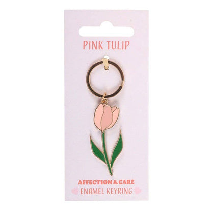 Roze tulp sleutelhanger
