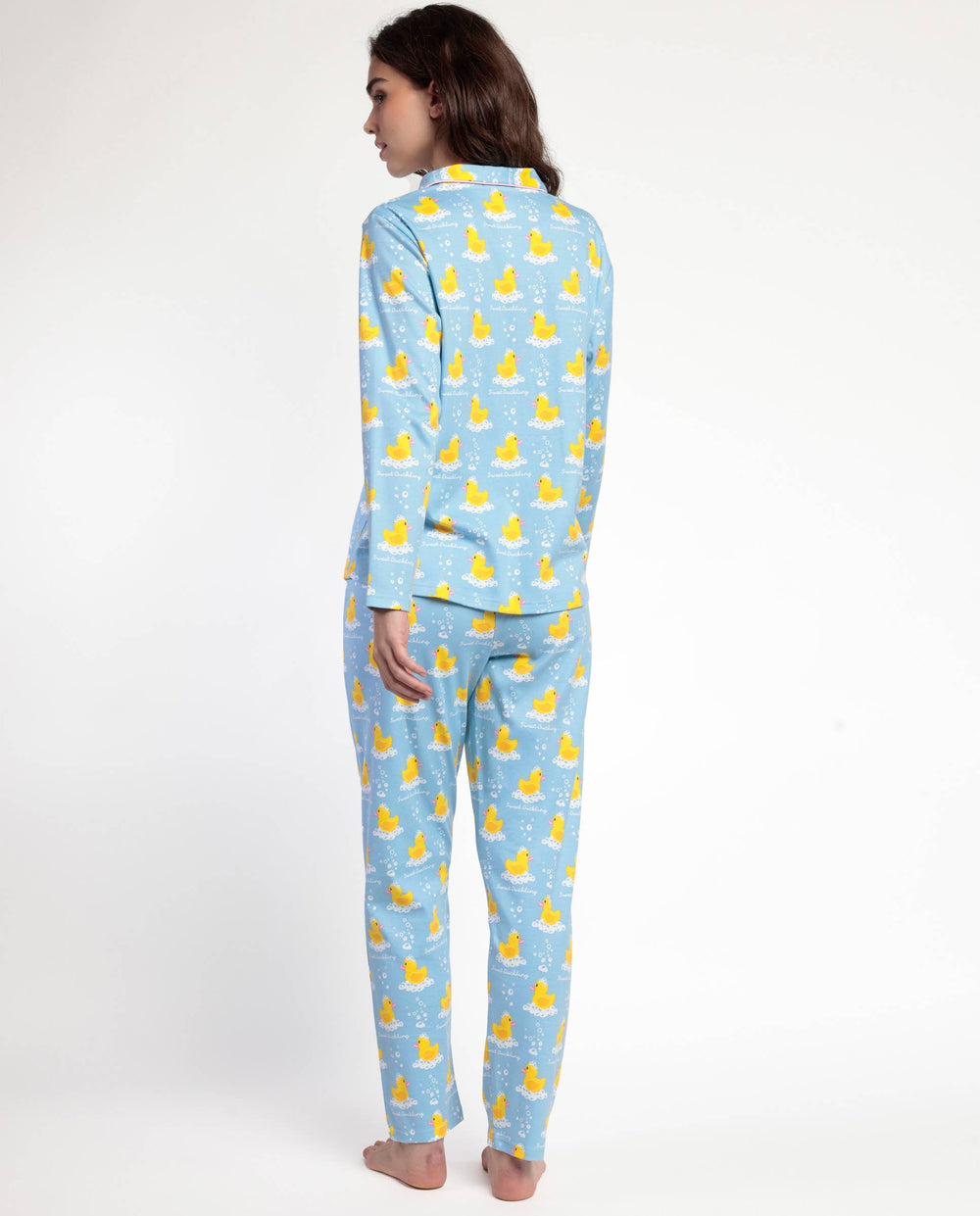 Women's Long-Sleeved Open Pajamas - "Sweet Duckling"