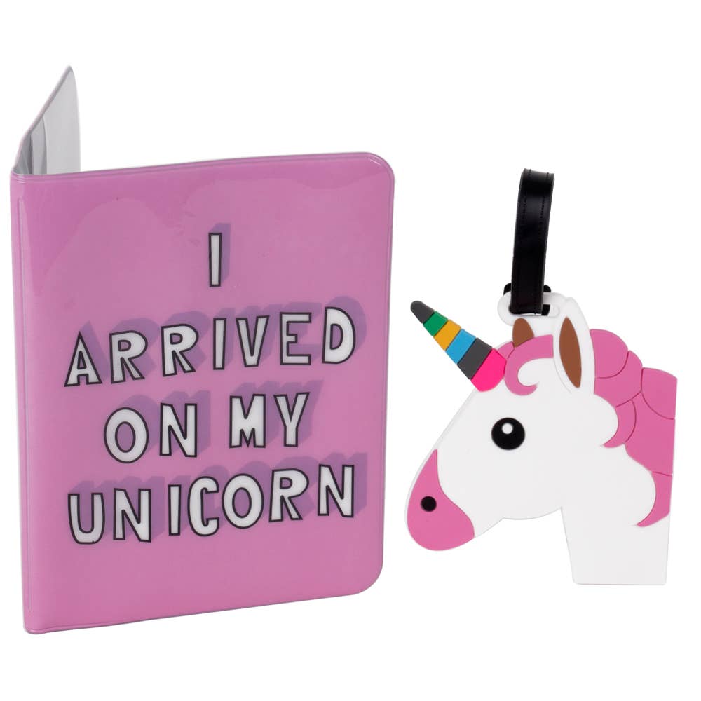Unicorn and Pineapple Travel Passport and Luggage ID Holder